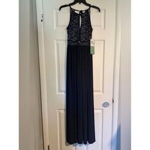 Morgan & Co. Navy Lace Evening Dress NWT